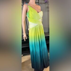 One Sleeve, Colored Block, Glowery Dress, For Any Occasions.